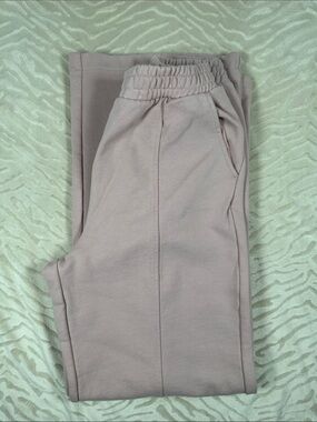 GAP Wide Leg Seamed French Terry Sweatpants in Dusty Pink Size S